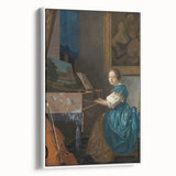Baroque Art Print - Elegant Rococo Style Portrait of Woman Playing Piano