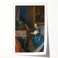 Baroque Art Print - Elegant Rococo Style Portrait of Woman Playing Piano