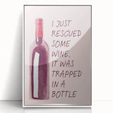 Large art print of a mid-century modernist food and drinks illustration, framed in white acrylic.