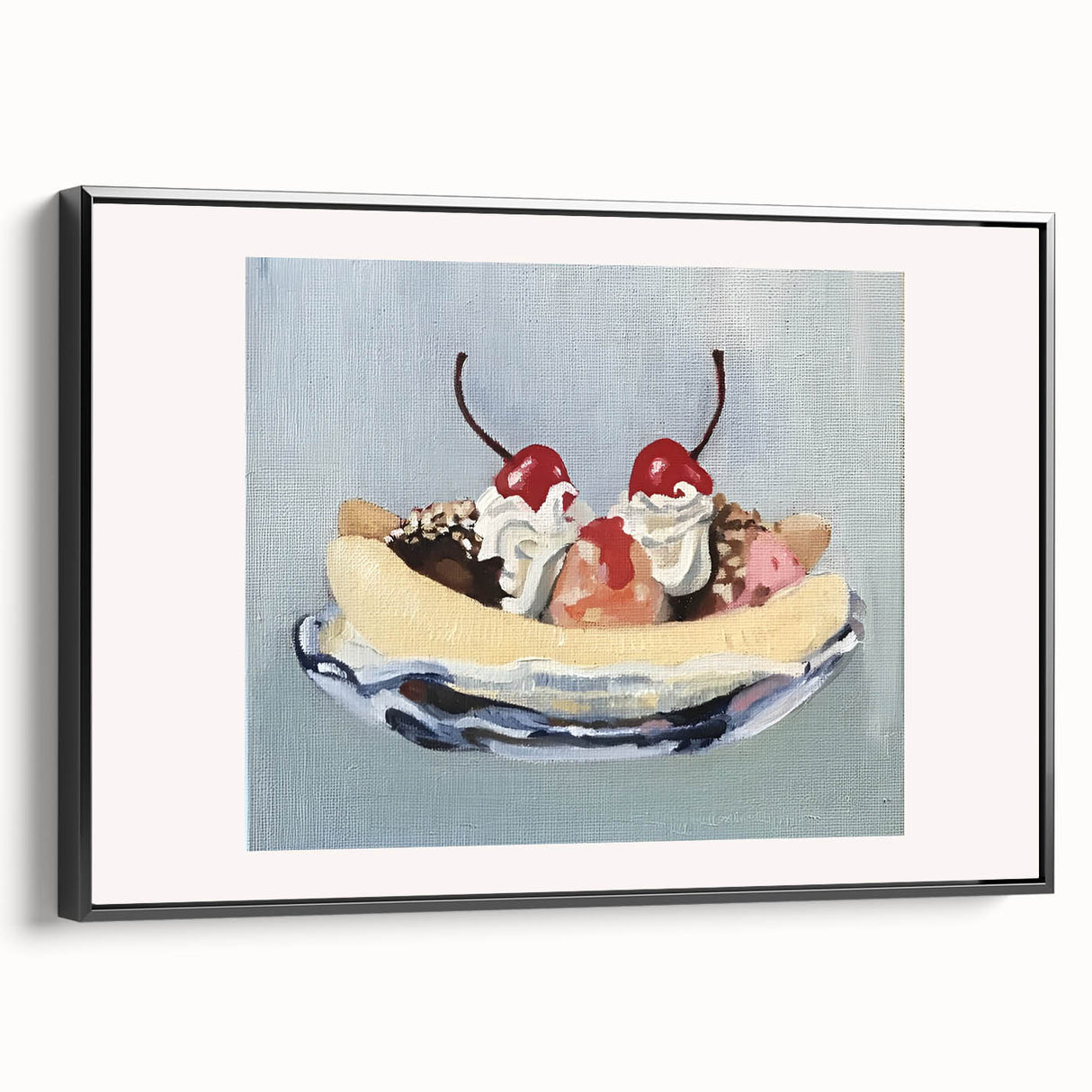 Black and white wall art featuring a vintage poster-style landscape of fruits, framed canvas ideal for bedroom decor.