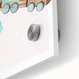 Girls Room Wall Art - Wooden Train & Clouds Kids Room Art