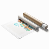 Girls Room Wall Art - Wooden Train & Clouds Kids Room Art