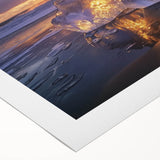 Vibrant rolled canvas depicting a serene beach landscape with soft waves and golden sand, packaged securely in a durable tube for safe delivery. Ideal for coastal decor enthusiasts.