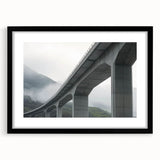 Black landscape bridge frame with mat, showcasing a modern design suitable for home decor, perfect for displaying artwork or photographs in a stylish setting.
