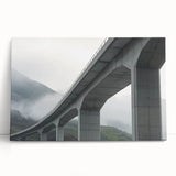 Stretched canvas artwork depicting a serene landscape bridge scene, showcasing vibrant colors and intricate details, perfect for home decor or art enthusiasts.