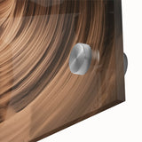 Close-up view of an acrylic landscape artwork depicting vibrant canyons, showcasing intricate textures and vivid colors, perfect for modern home decor.