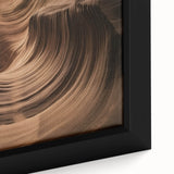 Framed canvas artwork showcasing a close-up of vibrant canyon landscapes, highlighting rich earthy tones and intricate textures, perfect for home decor.