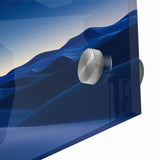 Close-up of a vibrant desert landscape acrylic artwork showcasing warm hues of orange and yellow with intricate details, ideal for modern home decor.