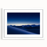 Framed desert landscape artwork with a white mat, showcasing vibrant colors and intricate details, perfect for home decor or office ambiance. Ideal for nature enthusiasts.