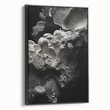 Black and white wall art featuring a vintage landscape painting on framed canvas, ideal for bedroom decor.