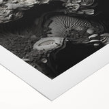 Art deco poster featuring geometric shapes and gold accents on rolled canvas, suitable for dining room or bathroom.