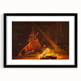 Camp Fire Realism Art Print - Winslow Homer Nighttime Wilderness Scene
