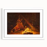 Camp Fire Realism Art Print - Winslow Homer Nighttime Wilderness Scene