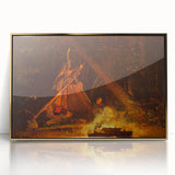 Camp Fire Realism Art Print - Winslow Homer Nighttime Wilderness Scene