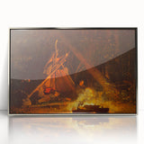 Camp Fire Realism Art Print - Winslow Homer Nighttime Wilderness Scene