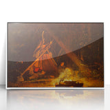 Camp Fire Realism Art Print - Winslow Homer Nighttime Wilderness Scene