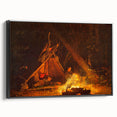 Camp Fire Realism Art Print - Winslow Homer Nighttime Wilderness Scene