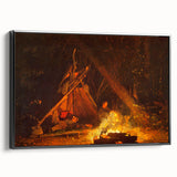 Camp Fire Realism Art Print - Winslow Homer Nighttime Wilderness Scene
