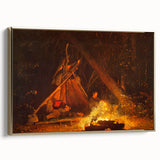 Camp Fire Realism Art Print - Winslow Homer Nighttime Wilderness Scene