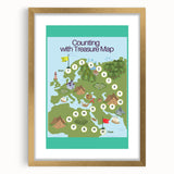 Children’s Learning Art Print – Counting with Treasure Map
