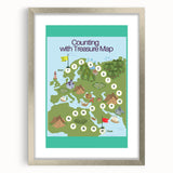 Children’s Learning Art Print – Counting with Treasure Map