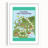 Children’s Learning Art Print – Counting with Treasure Map