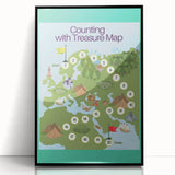 Children’s Learning Art Print – Counting with Treasure Map