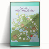 Children’s Learning Art Print – Counting with Treasure Map