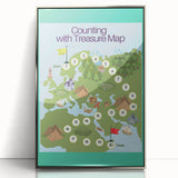 Children’s Learning Art Print – Counting with Treasure Map