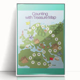 Children’s Learning Art Print – Counting with Treasure Map