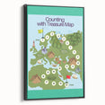 Children’s Learning Art Print – Counting with Treasure Map