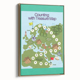 Children’s Learning Art Print – Counting with Treasure Map