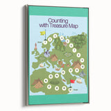 Children’s Learning Art Print – Counting with Treasure Map
