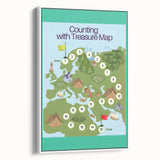 Children’s Learning Art Print – Counting with Treasure Map