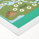 Children’s Learning Art Print – Counting with Treasure Map