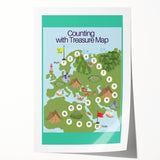 Children’s Learning Art Print – Counting with Treasure Map