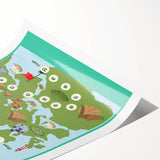 Children’s Learning Art Print – Counting with Treasure Map