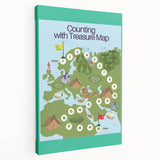 Children’s Learning Art Print – Counting with Treasure Map
