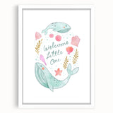 Whale Nursery Wall Art - Baby Room Ocean Theme Decor