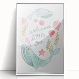 Whale Nursery Wall Art - Baby Room Ocean Theme Decor