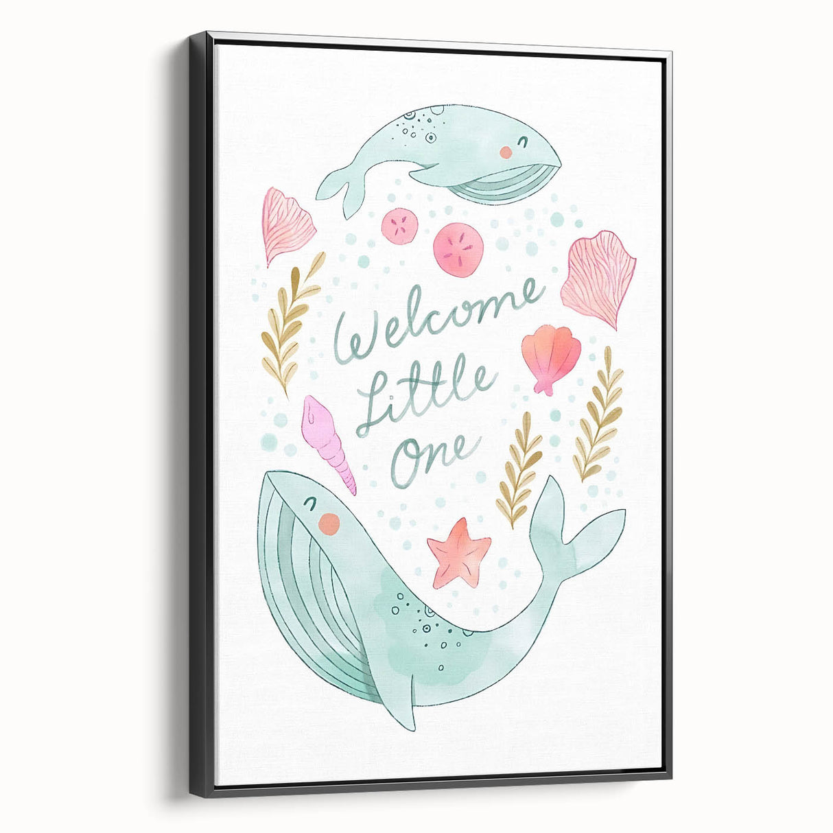 Whale Nursery Wall Art - Baby Room Ocean Theme Decor
