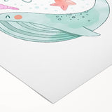 Whale Nursery Wall Art - Baby Room Ocean Theme Decor
