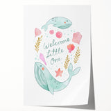 Whale Nursery Wall Art - Baby Room Ocean Theme Decor