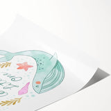 Whale Nursery Wall Art - Baby Room Ocean Theme Decor