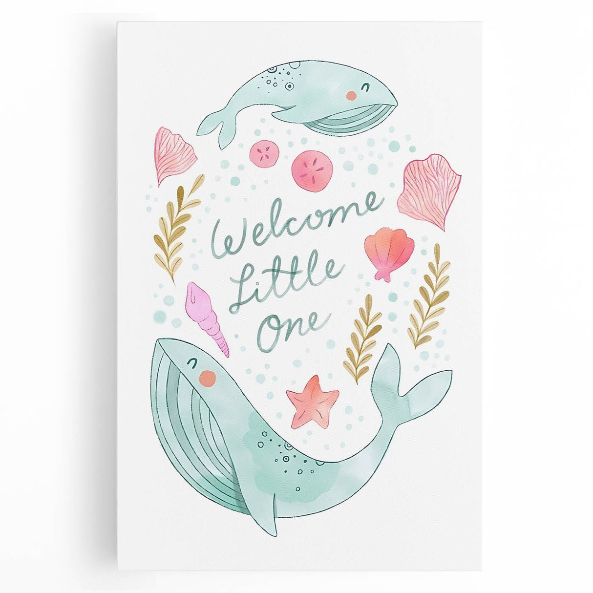 Whale Nursery Wall Art - Baby Room Ocean Theme Decor