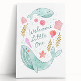 Whale Nursery Wall Art - Baby Room Ocean Theme Decor