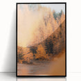 Large abstract wall art featuring autumn-themed colors on a framed acrylic, suitable for modern art wall decor.