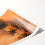 Extra large wall art featuring line art flowers in muted autumn tones on rolled canvas, ideal for large living room decor.