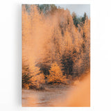 Large black and white stretched canvas featuring a minimalist autumn tree, ideal for kitchen wall art.