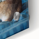 Large abstract wall art featuring spring-themed colors on acrylic glass, ideal for enhancing dining room ambiance.